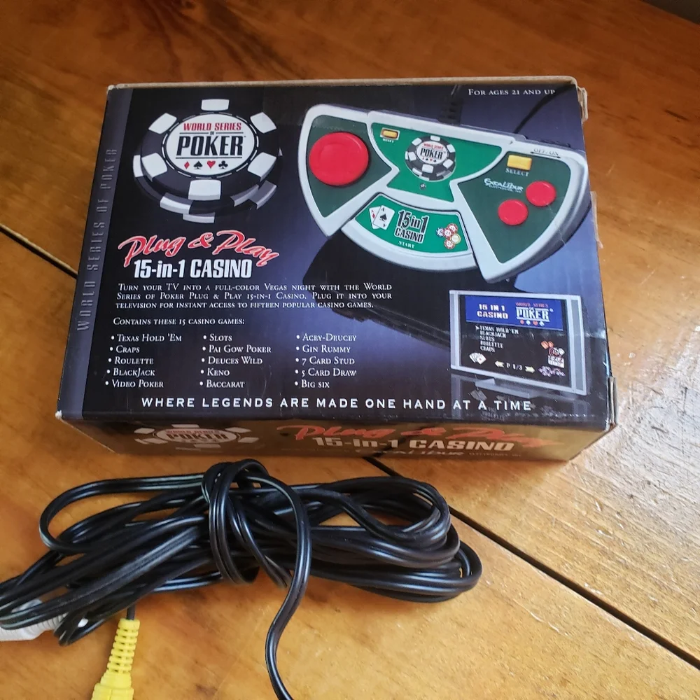 World Series of Poker Plug and Play 15 in 1 Casino Games Handheld System TV View